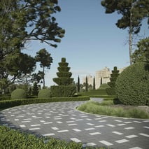 Modern Garden in Herringbone